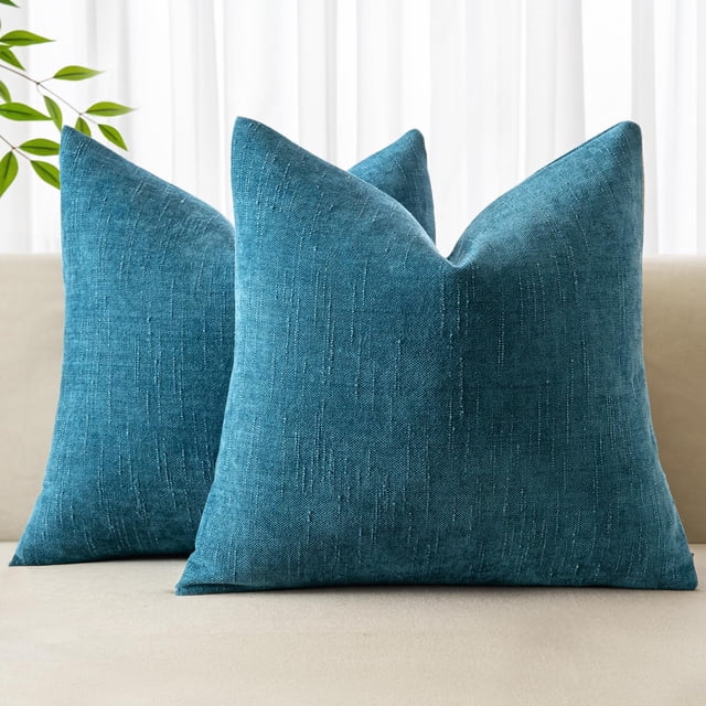Fundas de cojín decorativas MIULEE, felpilla, 45 x 45 cm, color verde azulado