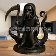 thumbnail image 3 of Halloween Gothic Octopus Reaper Figurine, with Tentacled Skeleton Statue, Unique Horror Art Display for Spooky Season, Ideal for Home & Party Ornament, Perfect Halloween Decoration & Fall Decor, 3 of 6