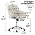 thumbnail image 3 of Velvet Office Chair with Silver Base - Beige Ergonomic Swivel Chair with Memory Foam Cushion, Adjustable Height for Home & Office, 3 of 8