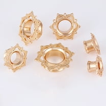 Jiaroswwei 1Pc Unisex Lotus Flower Ear Plug Double Flare Gauge Expander Piercing Jewelry