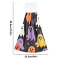 thumbnail image 6 of Yayeee Kitchen Hanging Hand Towels Set of 2 with Loop Bathroom Absorbent Tie Towel, Yellow Halloween Ghosts, 6 of 7