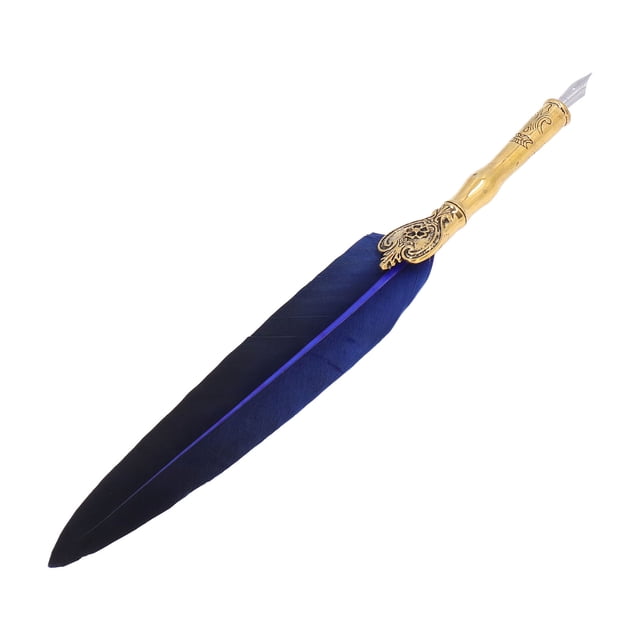 Feather Pen, Vintage Quill Ink Set Feather Pen with Box Packing Stainless Steel Nib Smooth Writing Wear Resistant Calligraphy Set for Lovers Elders Teachers Present