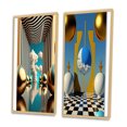 thumbnail image 3 of Designart "Infinity of Golden Spheres II" Modern Abstract Framed Wall Art Set Of 2 - Traditional Yellow Frame Gallery Set For Office Decor, 3 of 6