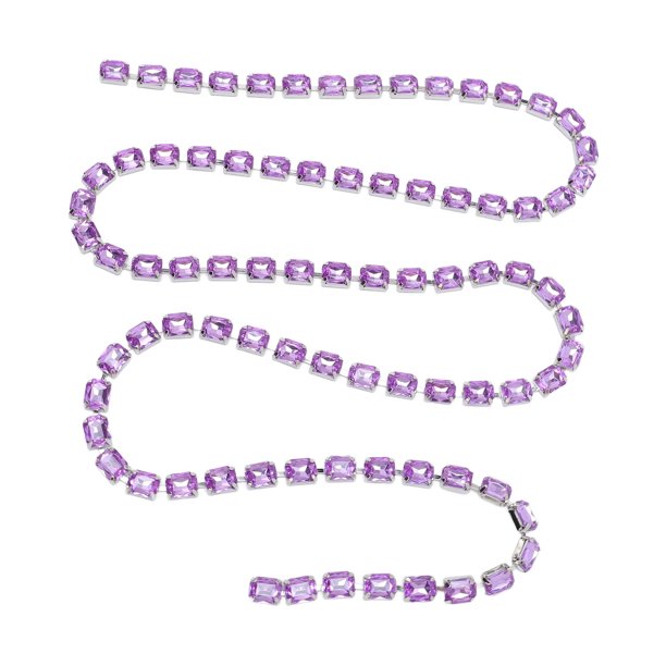 Cadena De Adorno Brillante, 1 Metro Fácil Instalación Pulido Fino Cadena De Diamantes De Imitación Rectangular Corte Flexible Para Joyería Artesanía Decoración