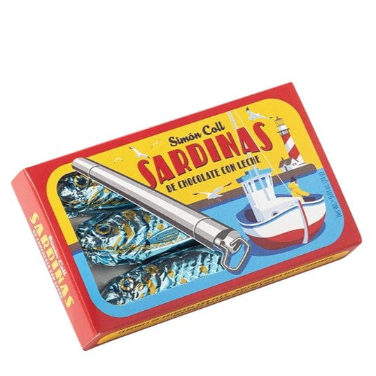 Simon Coll Milk Chocolate Candy Sardines in Box like Tin