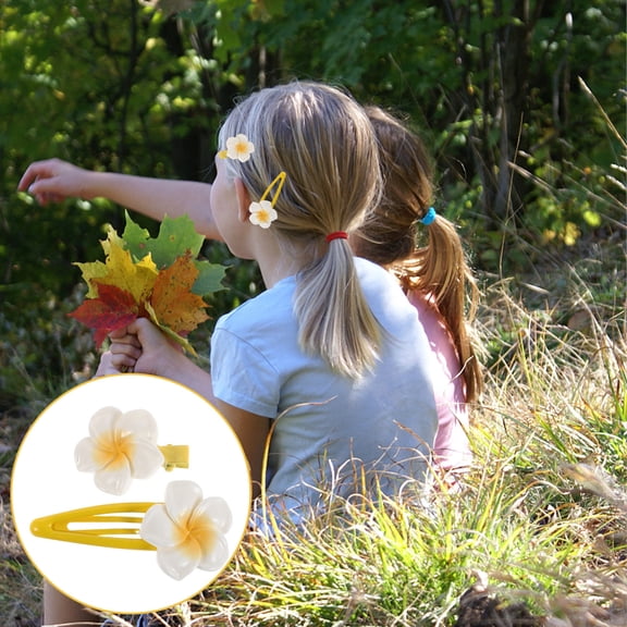 ELAYARD 10Pcs Multi Color Plumeria Hair Barrettes for Sweet Floral Hair Decoration and Secure Hold