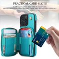 thumbnail image 6 of Crossbody Wallet Case for iPhone 16 Pro, RFID Blocking Zipper Handbag Purse Flip Cover, Kickstand Folio Case Card Slots Holder Wrist Strap Lanyard, 6 of 9