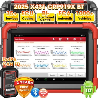 LAUNCH X431 CRP919X BT Elite Car Diagnostic OBD2 Scanner, All System Scan with DBScar VII 31  Services CANFD DoIP, 2 Years Free Update