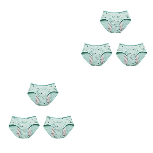 Qarigey 3 uds. Bragas para el período de las niñas encantadoras, ropa interior menstrual, calzoncillos, lencería, calzoncillos, hija, mujer, Verde claro L 2piezas