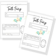 Tooth Fairy Receipt Cards 20 Pack 4.25x5.5" inch Large Postcard Single Sided Print Tooth Fairy Receipt for Lost Tooth White Card with Tooth Fairy Design