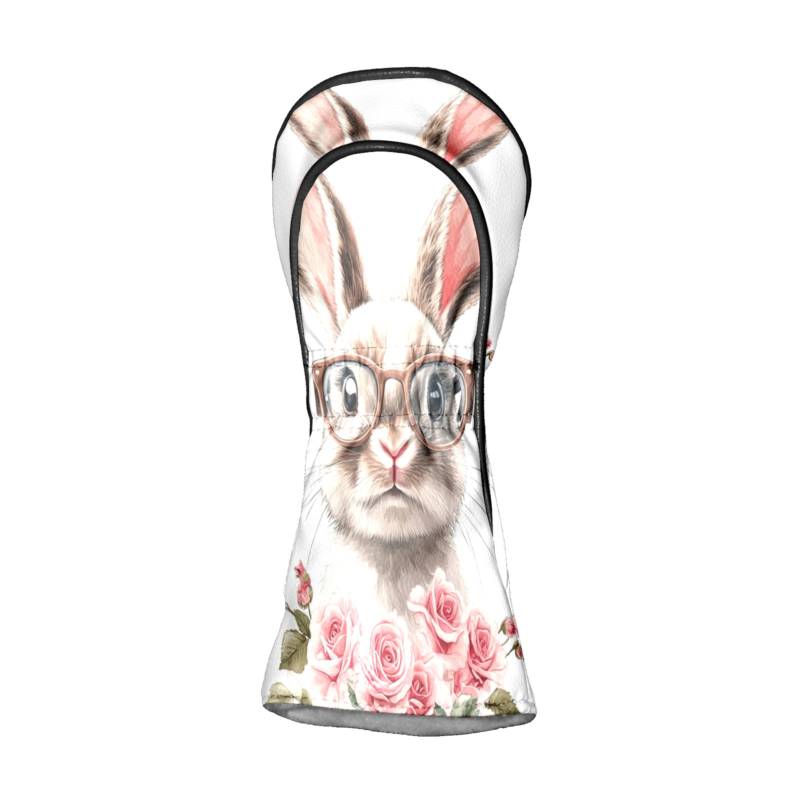 Golf Club Covers PU Leather Waterproof Head Covers for Fairway Woods Hybrids Rabbit With Glasses