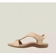 thumbnail image 3 of Sandalias de gran tamaño para mujer, sandalias de playa informales con velcro planas de estilo europeo y americano para verano, 3 of 5