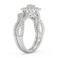 thumbnail image 4 of AFFY Twisted Infinity Double Halo Bridal Set Ring for Women, IGI Certified 0.90 Carat (ctw) Round Cut Lab Grown Diamond Engagement Wedding Ring In 18k Solid White Gold F-G, VS-SI Quality -6.5, 4 of 6