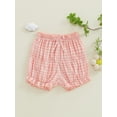 thumbnail image 2 of aturustex Little Girls Bloomers Shorts Toddler Baby Classic Plaid Bubble Shorts Elastic Waist Shorts Lounge Infant Vintage Ruffled Short Pants Bottom horts for Holiday 6M 12M 18M 2T 3T 4T 5T, 2 of 6