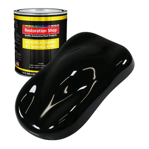 Restoration Shop Boulevard Black Acrylic Enamel Auto Paint - Gallon Paint Color Only - Single Stage High Gloss