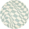 SAFAVIEH Soho Samantha Abstract Wool Area Rug, Blue/Ivory, 6' x 6' Round