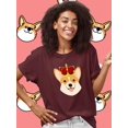 thumbnail image 2 of Royal Corgi W Crown T-Shirt Women -Image by Shutterstock, Female 5X-Large, 2 of 4