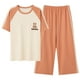 thumbnail image 5 of Pijama de mujer de verano de manga corta con pantalones cortos, traje de algodón de imitación, ropa de primavera y otoño, ropa para el hogar, 5 of 6