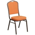 thumbnail image 2 of Flash Furniture HERCULES Series Crown Back Stacking Banquet Chair in Orange Fabric - Copper Vein Frame, 2 of 11