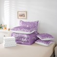 thumbnail image 6 of jejeloiu Soft Paisley 7pcs Queen Bedding,Delicate Pattern Bedding Comforter Set Queen For Adults,Purple White,Reversible, 6 of 7
