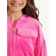 thumbnail image 3 of Justice Girls Velour Hooded Full Zip, Sizes XS - XLP, 3 of 8