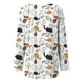 thumbnail image 3 of CLOOCL Women Oversized Blouse Animal Cartoon Cat Graphics Print Loose Long Sleeve Casual Plus Size Tops, 3 of 6