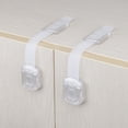 thumbnail image 2 of OULII 3Pcs White ABS Cabinet Latch Lock for Child Proofing in Kitchen, 2 of 7