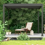 Mirador 111S 10x10 Outdoor Pergola,Full Aluminum Frame w/Adjustable Louvered Roof, Charcoal