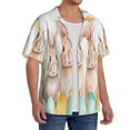 thumbnail image 2 of Balery Happy Easter Camisa Casual de Manga Corta con Botones para Hombre, Texturizada, Estilo Cubano, para Playa, Verano-Small, 2 of 5