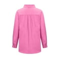 thumbnail image 5 of AherBiu Long Sleeve Shirts for Women Cotton Linen Button Lapel Open Front Lightweight Tops Blouse, 5 of 7
