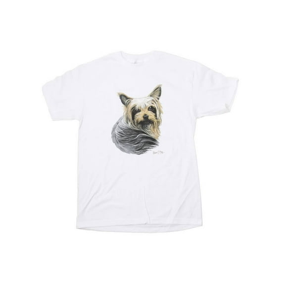 Men's Yorkshire Terrier Print T Shirt - White, S
