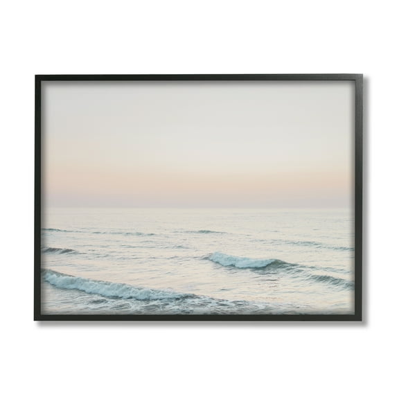 Stupell Industries Rolling Waves Photography Nature Photography Black Framed Art Print Wall Art, 14 x 11