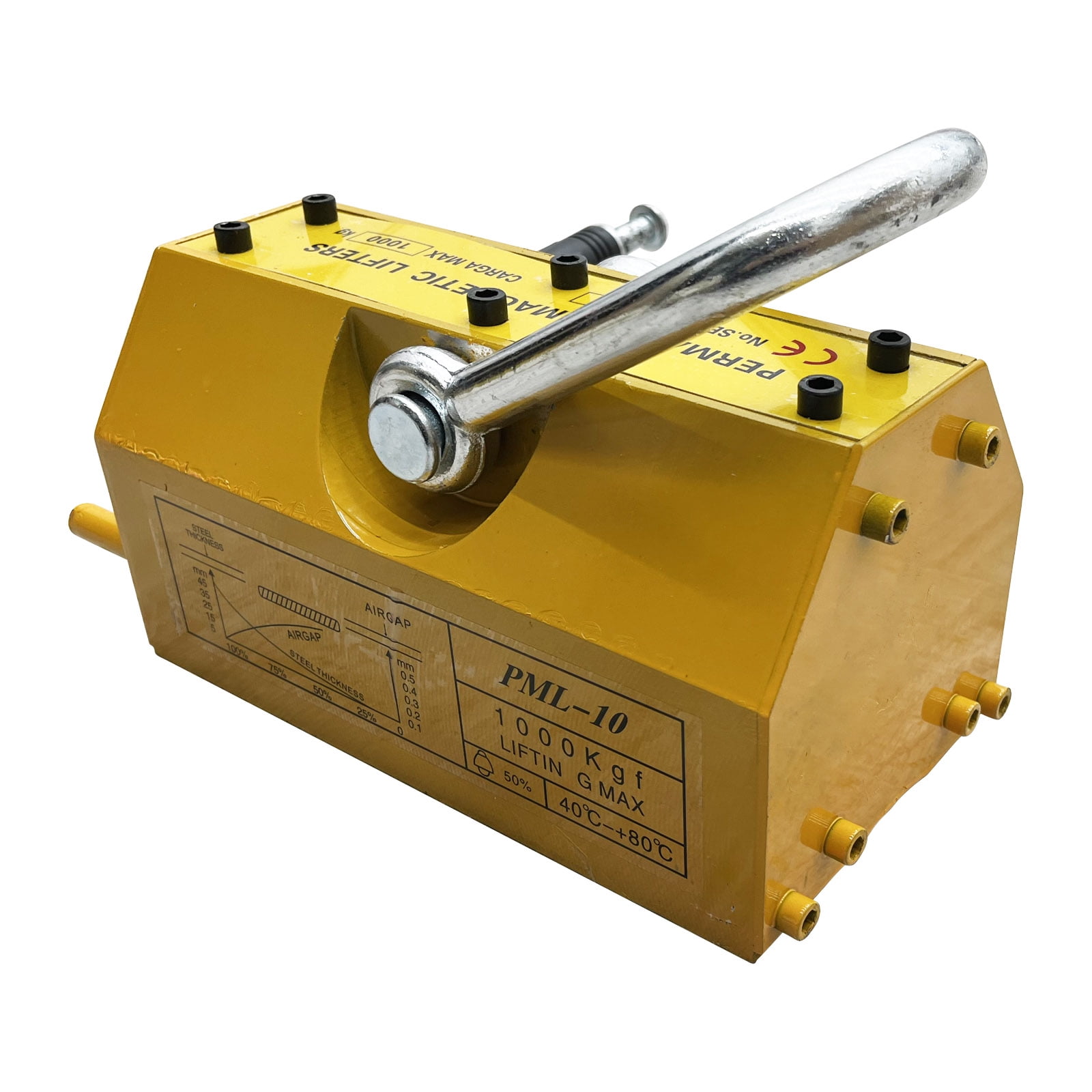 2200lbs Permanent Magnetic Lifter Metal Lifting Magnet Shop Hoist Crane with Handle Neodymium Magnetic