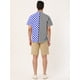 thumbnail image 5 of INSPIRE CHIC Camisa de cuadros a rayas estampada con botones y manga corta en color en contraste para hombre Azul negro M, 5 of 6