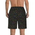 thumbnail image 3 of KLL Doodle Dinosaur Men's Casual Summer Beach Shorts Hawaiian Shorts with Pockets-Medium, 3 of 5