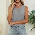 thumbnail image 2 of yillto Women's Sleeveless Top Crewneck Pleated Tank Blouse Fashion Work Shirt Loose Summer Outfits, 2 of 6