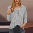 thumbnail image 2 of Blusas para las Mujeres Casual, 3/4 Manga Floral Estampado Camiseta de Moda Top Hecho de Poliéster Transpirable Suave para el Uso Diario de Primavera Otoño, Tops de Blusa para las Mujeres, 2 of 8