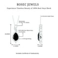 thumbnail image 4 of Rosec Jewels Natural Black Onyx Pendant with Moissanite for Women - AAA Grade - 12X8 mm, 14K White Gold, 4 of 8
