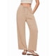 thumbnail image 3 of Pantalones de y Algodón para Mujer, Informales, de Verano, para Playa, con Cordón, Holgados, de Pierna y Bolsillos. Color Almendra M, 3 of 9