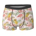 thumbnail image 6 of Men's Boxer Briefs, Tropical Flamingo Pineapple Soft Comfy Mens Underwear Boxer Briefs Breathable With Widen Waist, 6 of 7