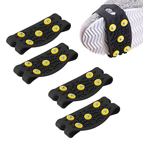 LERTREE 2 Pairs Anti Slip Mountaineering Climbing Crampon Spikes Shoes Ice Gripper Shoes Covers 