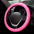 thumbnail image 3 of Funda para volante de piel con diamantes de imitación y cristales brillantes, ajuste universal, protector para rueda de coche de 15 pulgadas, antideslizante, universal para las cuatro, 3 of 7