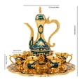 thumbnail image 7 of Vintage Metal Tea Set Coffee Set with Teapot, 6 Cups and Serving Tray Gold, 7 of 7