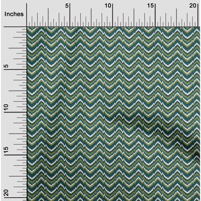 oneOone Cotton Poplin Fabric Chevron Flame Stitch Print Sewing Fabric BTY 56 Inch Wide