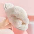 thumbnail image 3 of Cross-strap Furry Slippers Warm House Shoes For Women Winter Casual Flip Flops Fluffy Shoes Slides Soft Plush Home Indoor Slippers, 3 of 9