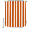 thumbnail image 2 of Shower Curtains for Bathroom, Burnt Orange Striped Waterproof Fabric Shower Curtain, Thanksgiving Orange White Stripes Decorative Bathroom Curtain for Bathtub, 66"x72", No Hooks Included, 2 of 9