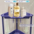 thumbnail image 7 of 2 Tier Standing Shower Caddy for Bathroom Organizer: Rustproof Corner Shower Shelves Storage with Large Capacity - Shower Organizer Rack for Bathroom Essentials, Purple, 7 of 7