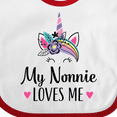 thumbnail image 4 of Inktastic My Nonnie Loves Me Unicorn Girls Baby Bib, 4 of 4