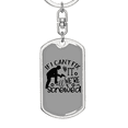thumbnail image 5 of Were All Screwed Swivel Keychain Woodworker Dog Tag Stainless Steel or 18k Gold, 5 of 10