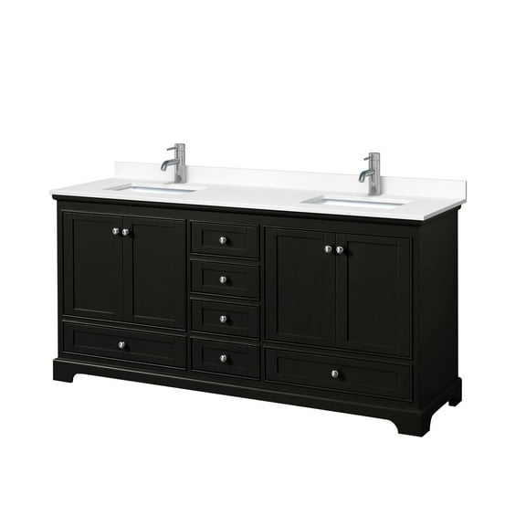Wyndham Collection Wcs202072d-Vca-Mxx Deborah 72" Free Standing Double Basin Vanity Set -